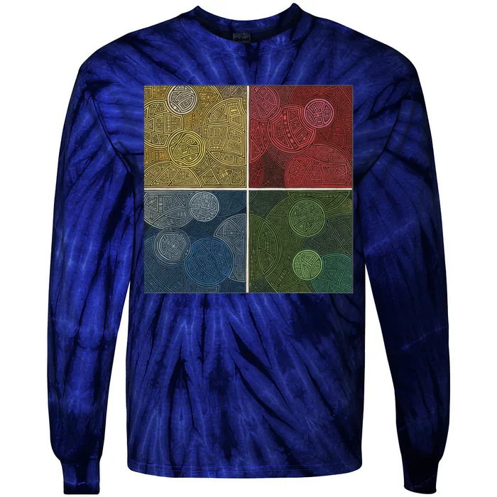 Circles In Squares Tie-Dye Long Sleeve Shirt