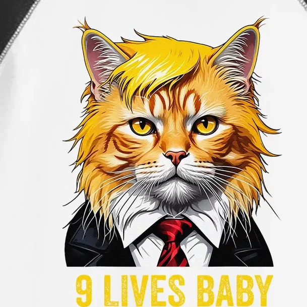 Cat In Suite With Trump Hair Nine Lives Baby Toddler Fine Jersey T-Shirt