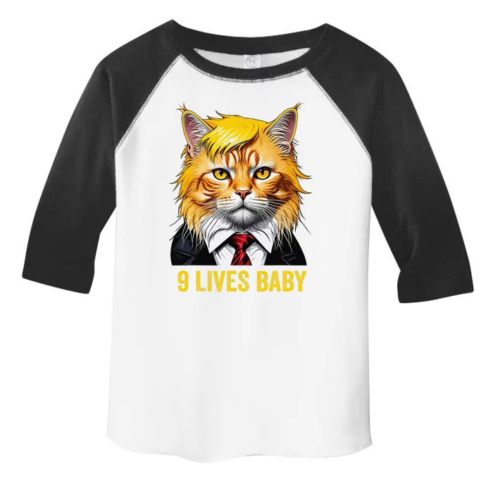 Cat In Suite With Trump Hair Nine Lives Baby Toddler Fine Jersey T-Shirt