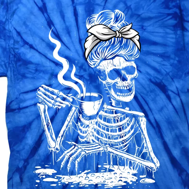 Coffee Ing Skeleton Lazy Diy Halloween Costume Cool Gift Tie-Dye T-Shirt