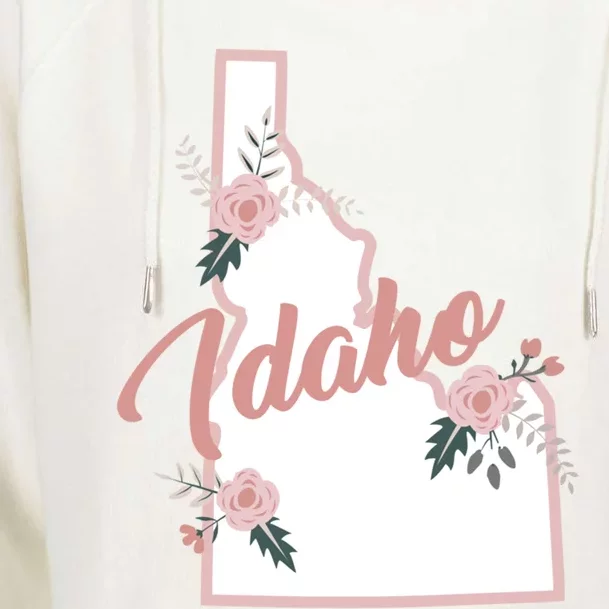 Cute Idaho State Floral Rose Gift Womens Funnel Neck Pullover Hood