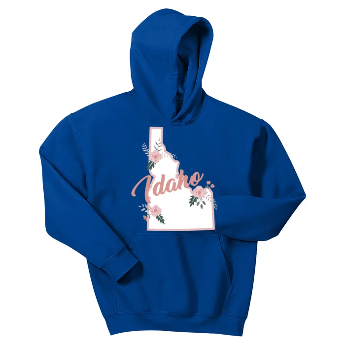 Cute Idaho State Floral Rose Gift Kids Hoodie