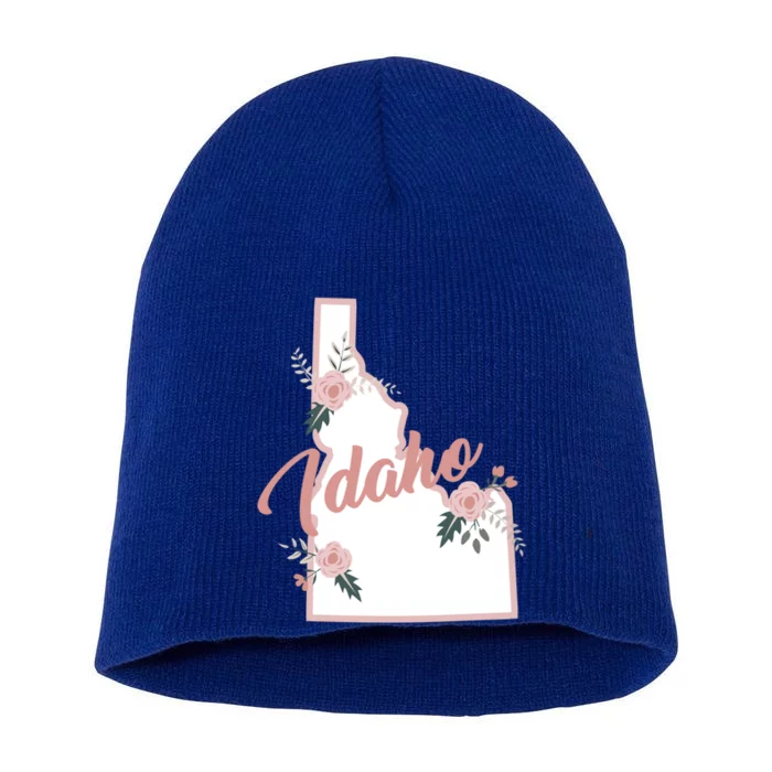 Cute Idaho State Floral Rose Gift Short Acrylic Beanie