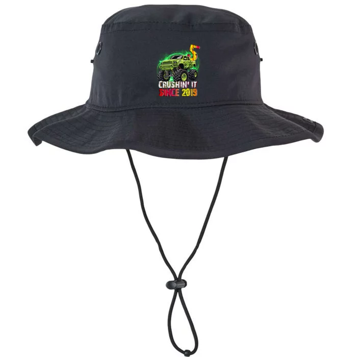 Crushin It Since 2019 5 Year Old Monster Truck Legacy Cool Fit Booney Bucket Hat