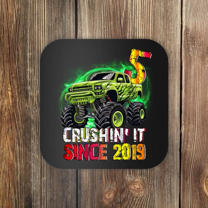 Crushin It Since 2019 5 Year Old Monster Truck Coaster