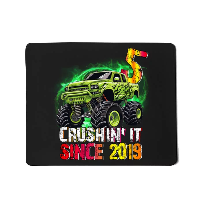 Crushin It Since 2019 5 Year Old Monster Truck Mousepad