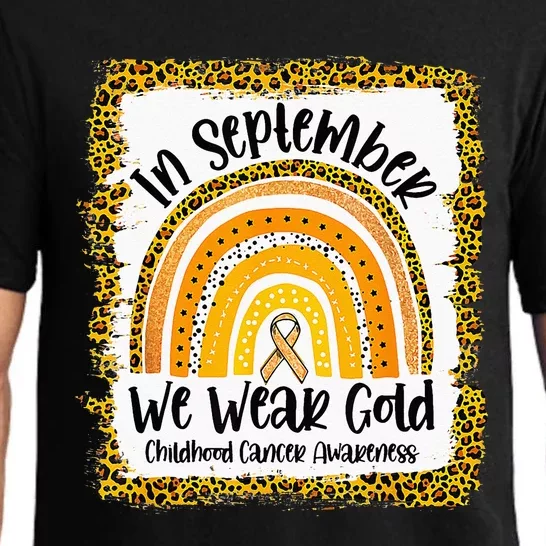 Childhood In September We Wear Gold Rainbow Childhood Cancer Pajama Set