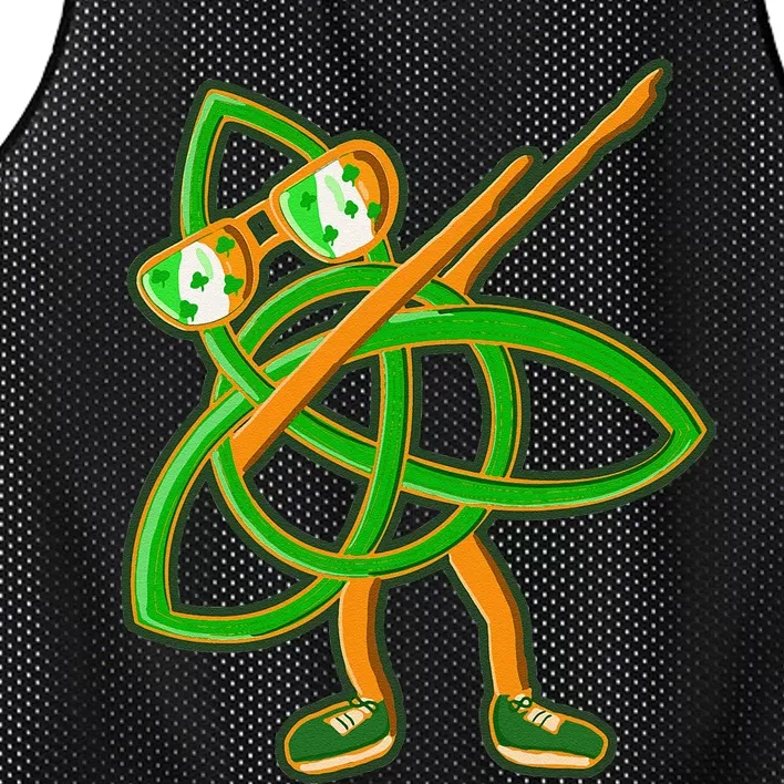 Celtic Irish Symbol St Patricks Day Dabbing Trinity Knot Mesh Reversible Basketball Jersey Tank