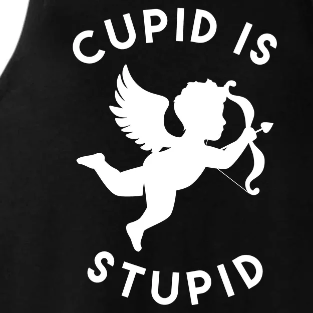 Cupid Is Stupid Anti Valentine Ladies Tri-Blend Wicking Tank