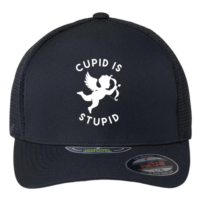 Cupid Is Stupid Anti Valentine Flexfit Unipanel Trucker Cap