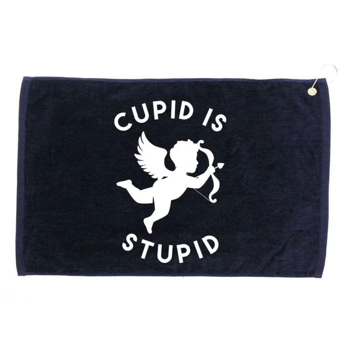 Cupid Is Stupid Anti Valentine Grommeted Golf Towel