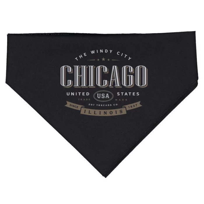 Chicago Illinois Souvenir USA-Made Doggie Bandana