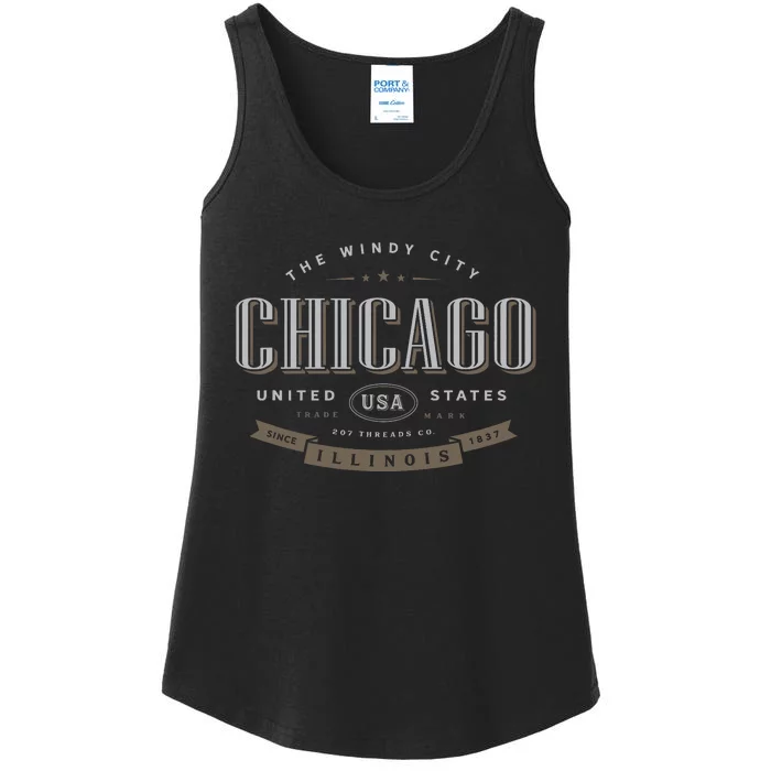 Chicago Illinois Souvenir Ladies Essential Tank