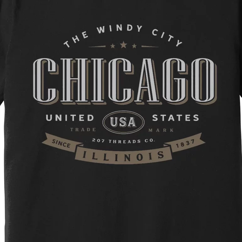 Chicago Illinois Souvenir Premium T-Shirt