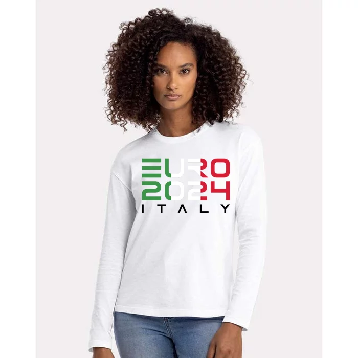 Cool Italy Soccer National Team Euro 2024 Womens Cotton Relaxed Long Sleeve T-Shirt