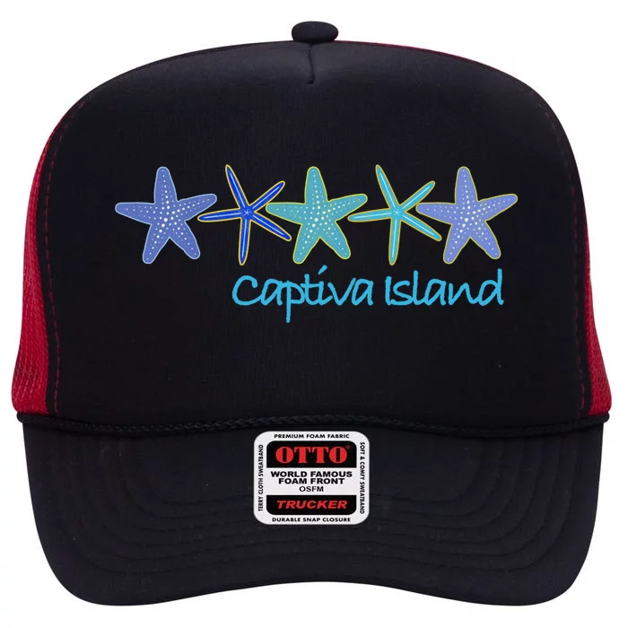 Captiva Island Tropical Vacation Beach Great Gift High Crown Mesh Trucker Hat