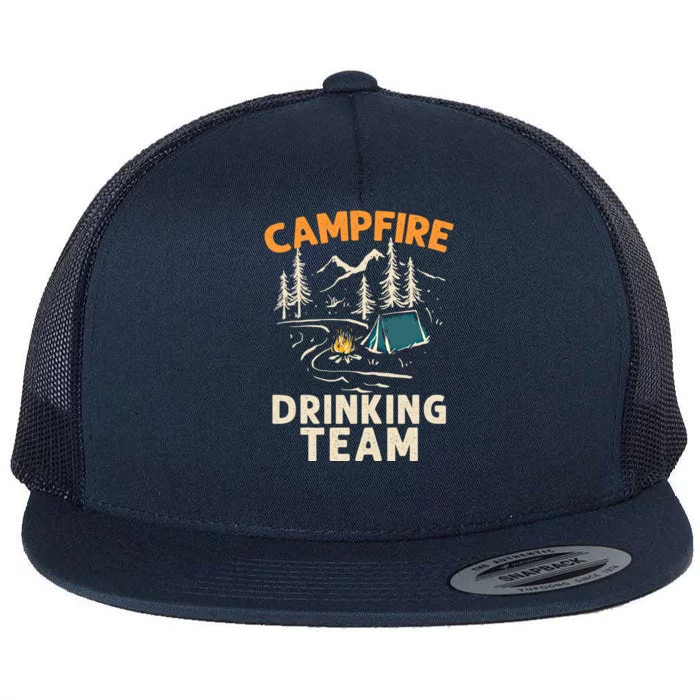 Campfire Ing Team Gift Camper Campfire Ing Team Gift Flat Bill Trucker Hat