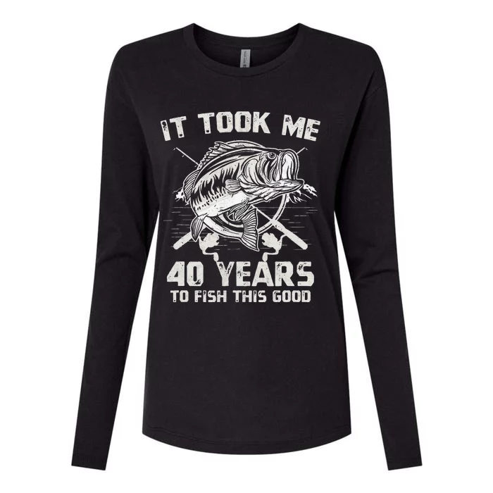 Cute It Took Me 40 Years To Fish 40th Birthday Gift Womens Cotton Relaxed Long Sleeve T-Shirt