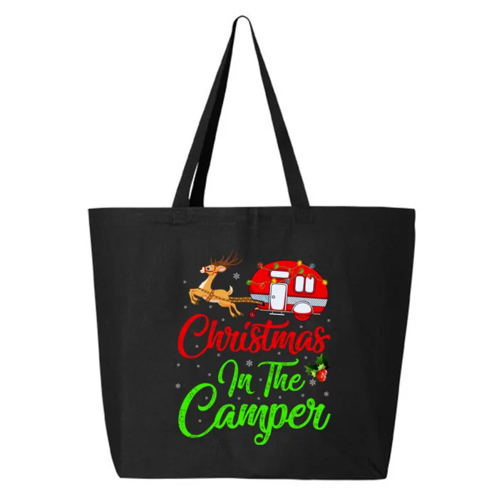 Christmas In The Camper Xmas Lighting Camping RV Christmas Gift 25L Jumbo Tote