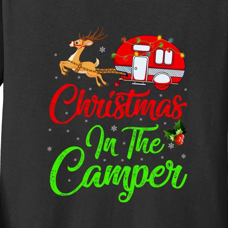 Christmas In The Camper Xmas Lighting Camping RV Christmas Gift Kids Long Sleeve Shirt