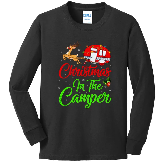 Christmas In The Camper Xmas Lighting Camping RV Christmas Gift Kids Long Sleeve Shirt