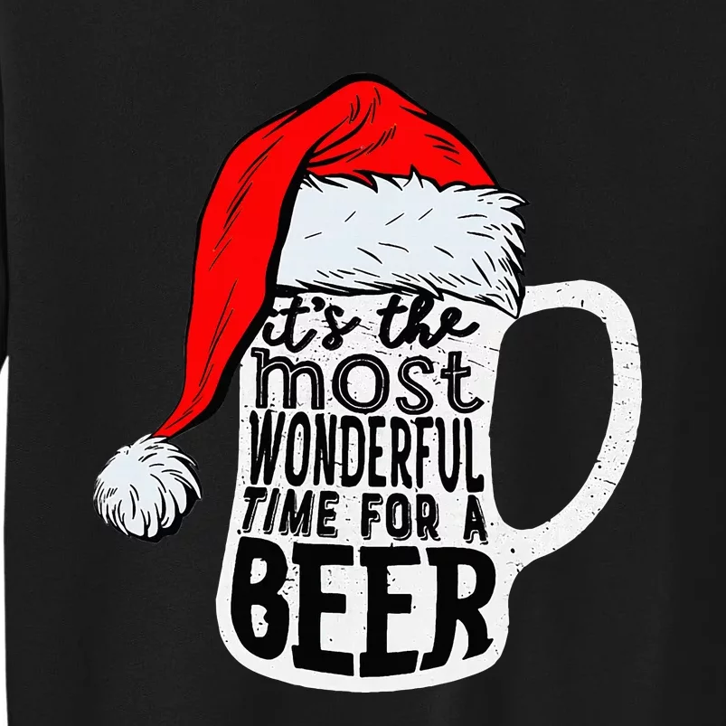 Christmas Its The Most Wonderful Time For A Beer Santa Xmas Sweatshirt