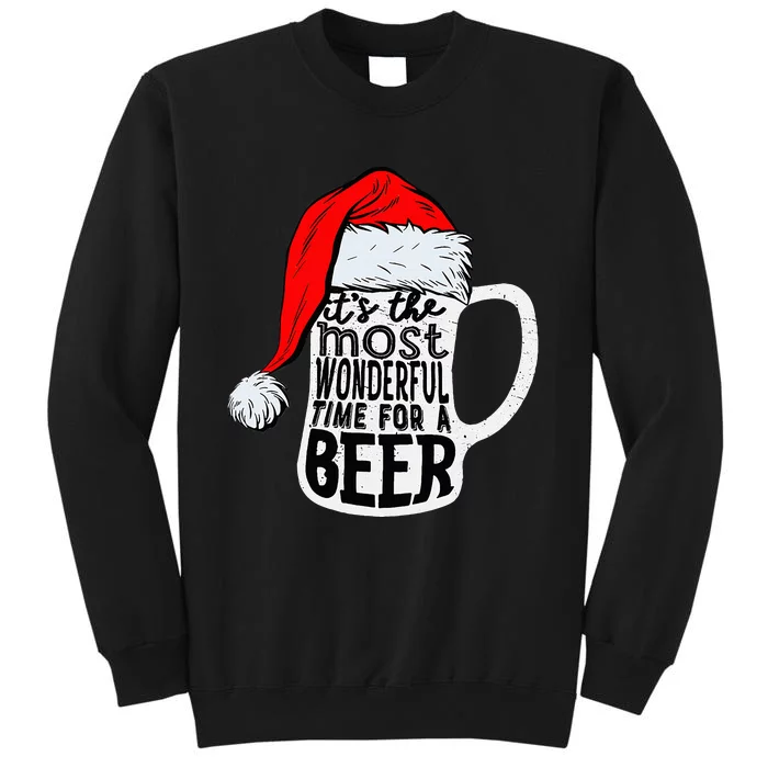 Christmas Its The Most Wonderful Time For A Beer Santa Xmas Sweatshirt