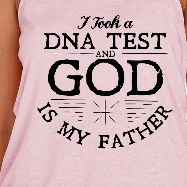 Christian I Took A DNA Test God Is My Father Women's Knotted Racerback Tank