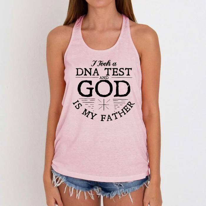 Christian I Took A DNA Test God Is My Father Women's Knotted Racerback Tank