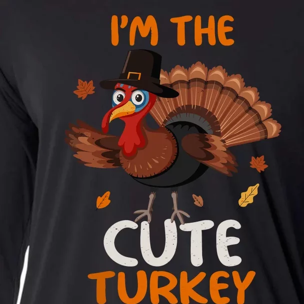 Cute IM The Cute Turkey Family Matching Thanksgiving Cooling Performance Long Sleeve Crew