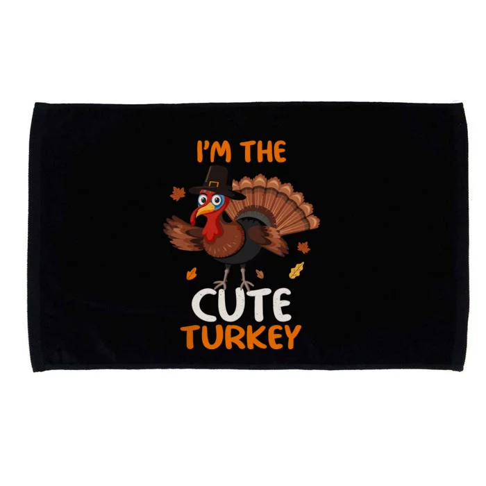 Cute IM The Cute Turkey Family Matching Thanksgiving Microfiber Hand Towel