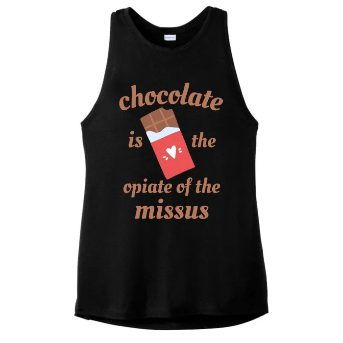 Chocolate Is The Opiate Of The Missus Wife Valentine's Day Gift Ladies Tri-Blend Wicking Tank