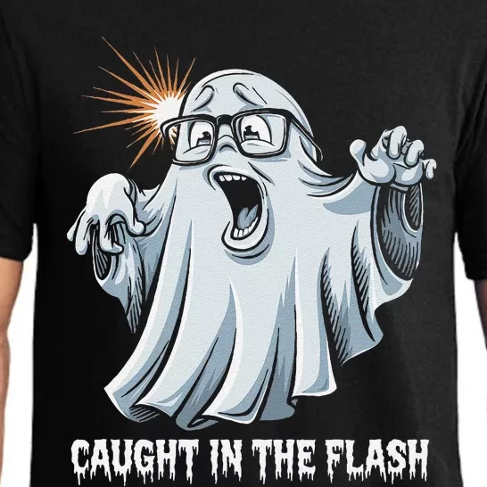 Caught In The Flash Funny Ghost Design For Halloween Fans Pajama Set