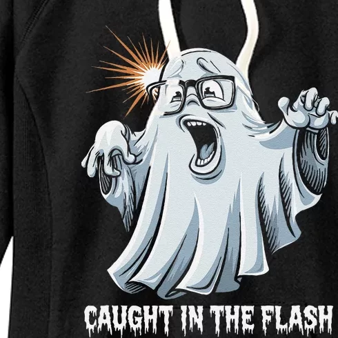 Caught In The Flash Funny Ghost Design For Halloween Fans Women's Fleece Hoodie