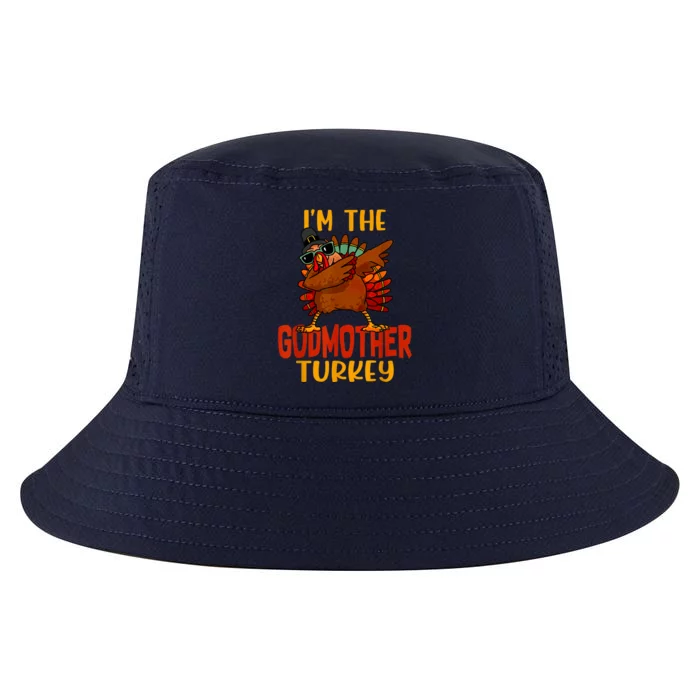 Cute I'm The Godmother Turkey Family Matching Thanksgiving Cool Comfort Performance Bucket Hat