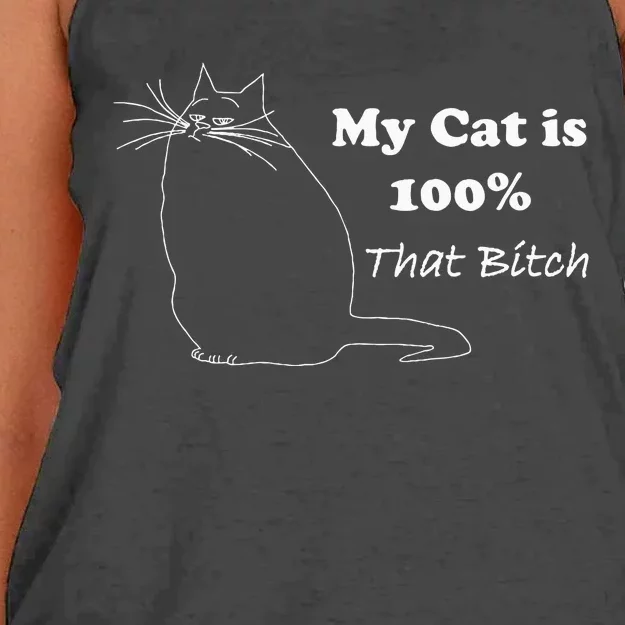 Cat Is That Bitch Women's Knotted Racerback Tank