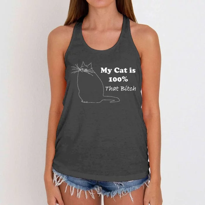 Cat Is That Bitch Women's Knotted Racerback Tank