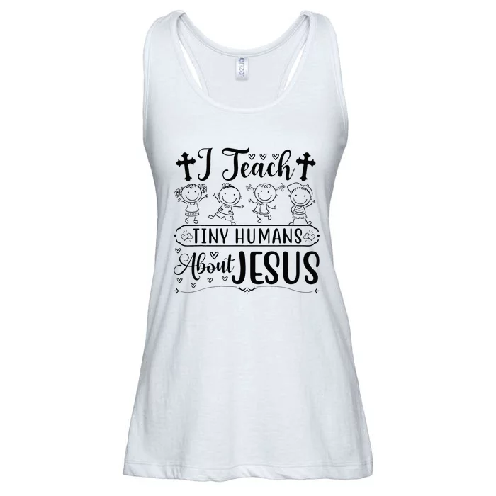 Cute I Teach Tiny Humans About Jesus Tee Vbs Teacher Apparel Ladies Essential Flowy Tank