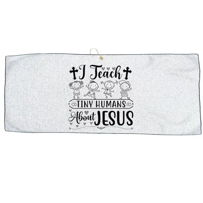 Cute I Teach Tiny Humans About Jesus Tee Vbs Teacher Apparel Large Microfiber Waffle Golf Towel