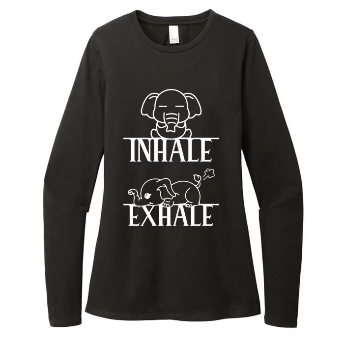 Cool Inhale The Good Exhale The Bad Funny Rehab Vintage Meaningful Gift Womens CVC Long Sleeve Shirt