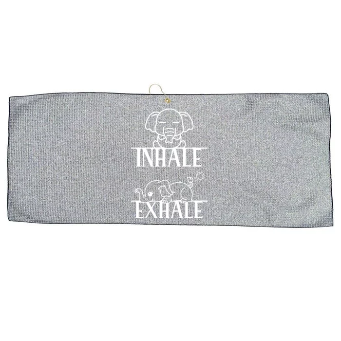 Cool Inhale The Good Exhale The Bad Funny Rehab Vintage Meaningful Gift Large Microfiber Waffle Golf Towel