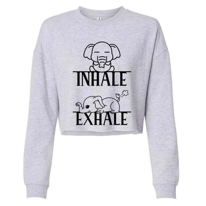 Cool Inhale The Good Exhale The Bad Funny Rehab Vintage Meaningful Gift Cropped Pullover Crew