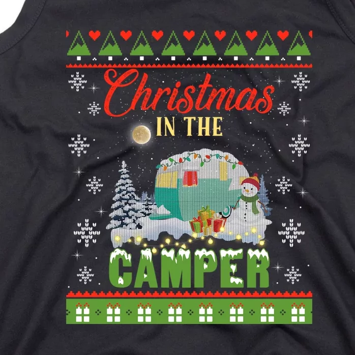 Christmas In The Camper Family Funny Camping Lover Xmas Trip Gift Tank Top