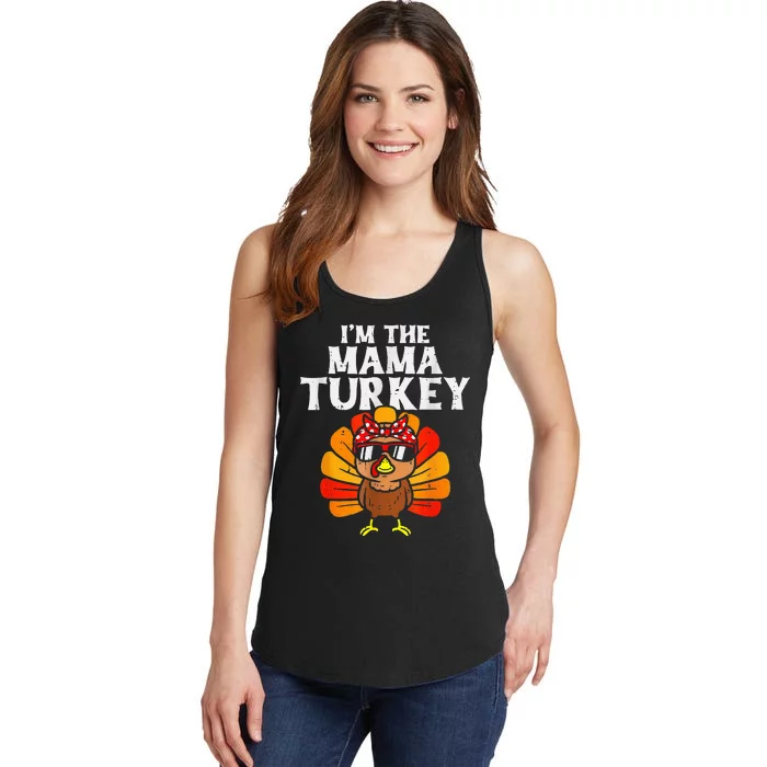 Cute IM The Mama Turkey Family Matching Thanksgiving Ladies Essential Tank