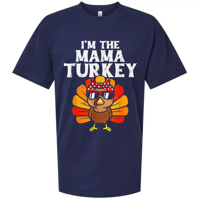 Cute IM The Mama Turkey Family Matching Thanksgiving Sueded Cloud Jersey T-Shirt