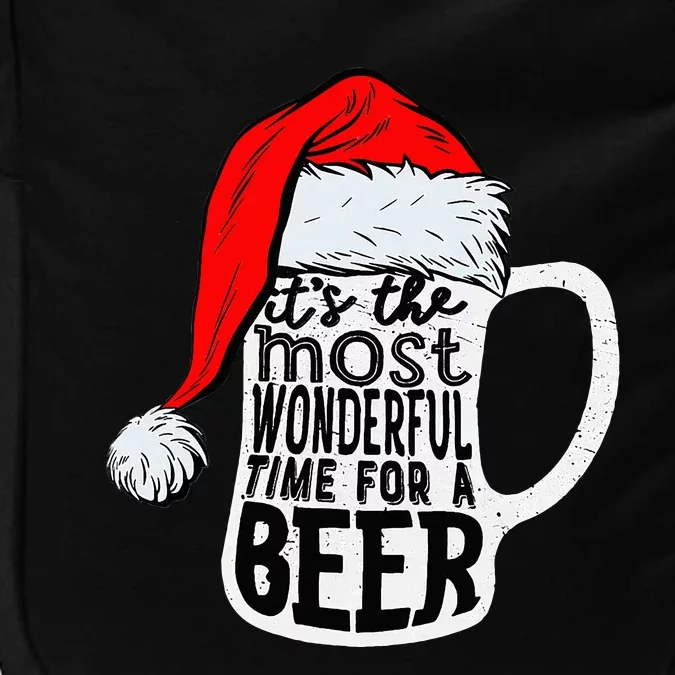 Christmas Its The Most Wonderful Time For A Beer Santa Xmas Impact Tech Backpack