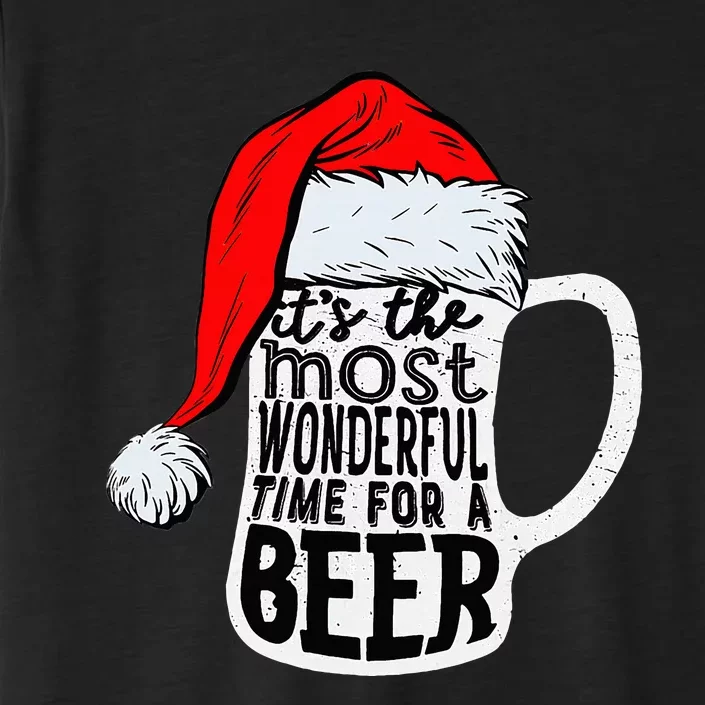 Christmas Its The Most Wonderful Time For A Beer Santa Xmas ChromaSoft Performance T-Shirt