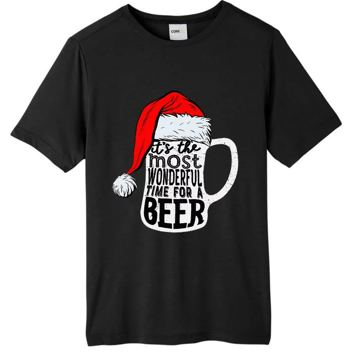 Christmas Its The Most Wonderful Time For A Beer Santa Xmas ChromaSoft Performance T-Shirt