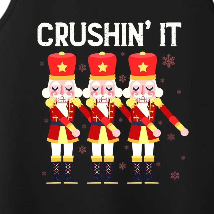 Crushin' It The Christmas Retro Holiday Cute Nutcracker Xmas Performance Tank