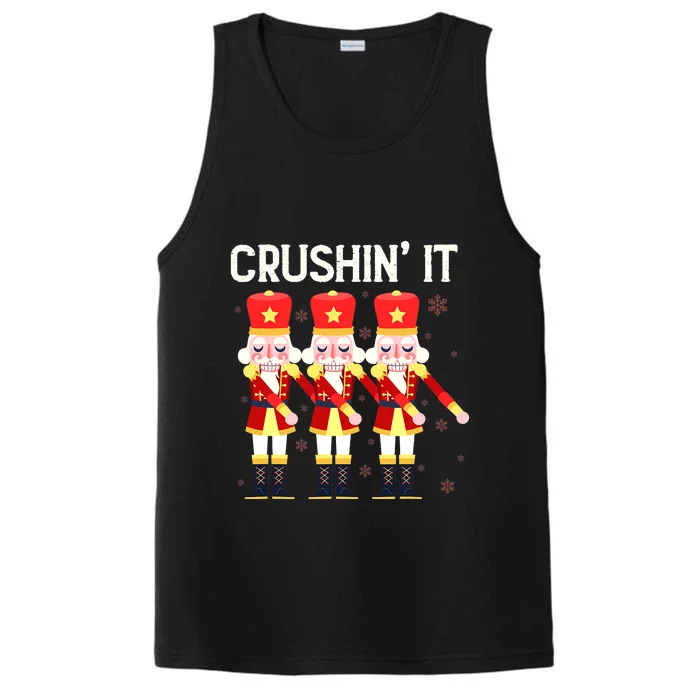 Crushin' It The Christmas Retro Holiday Cute Nutcracker Xmas Performance Tank